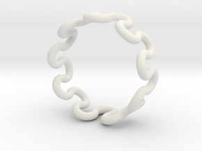 Wave Ring (20mm / 0.78inch inner diameter) in White Natural Versatile Plastic