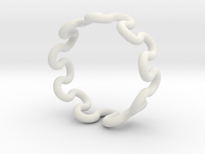 Wave Ring (21mm / 0.82inch inner diameter) in White Natural Versatile Plastic