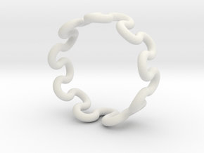 Wave Ring (24mm / 0.94inch inner diameter) in White Natural Versatile Plastic