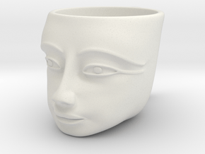 Tutankhamen Face on a Cup (Egyptian Pharaoh) in White Natural Versatile Plastic
