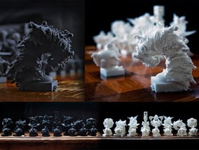 Surreal Chess Set - My Masterpieces - The Knight in White Natural Versatile Plastic