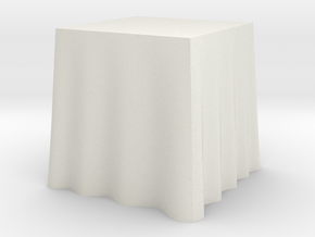 1:24 Draped Table - 24" square in White Natural Versatile Plastic