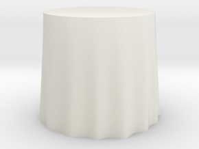 1:24 Draped Table - 30" diameter in White Natural Versatile Plastic