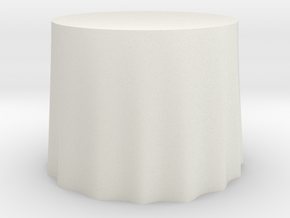 1:24 Draped Table - 36" diameter in White Natural Versatile Plastic