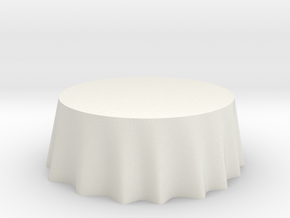 1:24 Draped Table - 72" diameter in White Natural Versatile Plastic