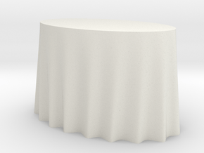 1:24 Draped Table - oval in White Natural Versatile Plastic