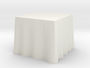 1:48 Draped Table - 30" square in White Natural Versatile Plastic