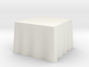 1:48 Draped Table - 36" square in White Natural Versatile Plastic