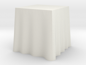 1:48 Draped Table - 24" square in White Natural Versatile Plastic