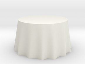 1:48 Draped Table - 48" diameter in White Natural Versatile Plastic