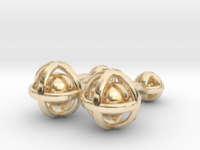Ball In Sphere Cufflinks in 14k Gold Plated Brass