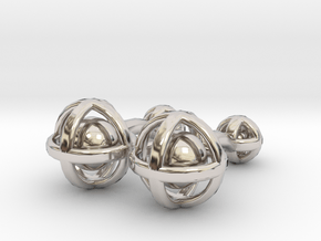 Ball In Sphere Cufflinks in Rhodium Plated Brass