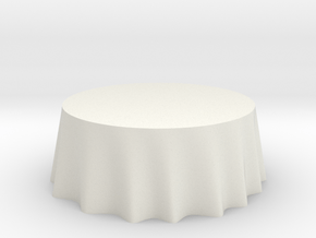 1:48 Draped Table - 72" diameter in White Natural Versatile Plastic