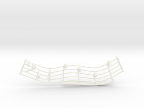 Music Pendant 2 in White Processed Versatile Plastic
