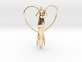 Squid Heart in 14k Gold Plated Brass