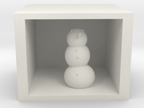 snowman in shadow box in White Natural Versatile Plastic