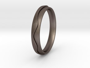 Layered Ring in Polished Bronzed Silver Steel