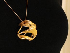 Hugukissu Pendant (#2092) in Polished Gold Steel