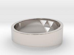 Triforce Ring - 7"3/4 in Rhodium Plated Brass