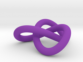 Trefoil Knot Pendant (2cm) in Purple Processed Versatile Plastic