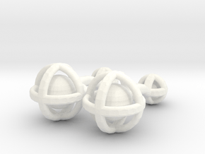 Ball In Sphere Cufflinks in White Processed Versatile Plastic