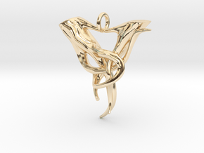 Elven Pendant "Airmid" in 14k Gold Plated Brass