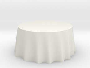 1:48 Draped Table - 60" diameter in White Natural Versatile Plastic