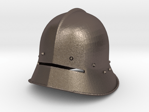 1:6 sallet helmet in Polished Bronzed Silver Steel