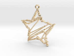 Sketch Star Pendant in 14k Gold Plated Brass