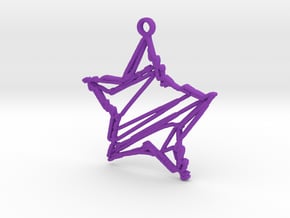 Sketch Star Pendant in Purple Processed Versatile Plastic