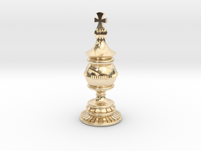 King Chess Piece in 14k Gold Plated Brass