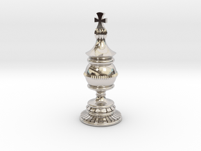 King Chess Piece in Rhodium Plated Brass