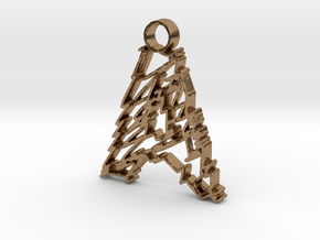 Sketch "A" Pendant in Natural Brass