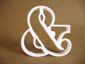 Ampersand typographic cookie cutter in White Natural Versatile Plastic