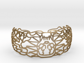 Skullbracelet in Polished Gold Steel