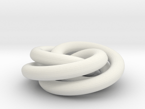 Torus Knot Pendant in White Natural Versatile Plastic
