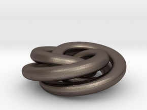 Torus Knot Pendant in Polished Bronzed Silver Steel