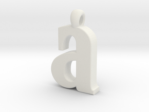 Lowercase A in White Natural Versatile Plastic