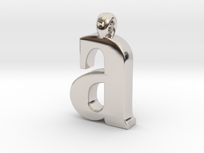 Lowercase A in Rhodium Plated Brass