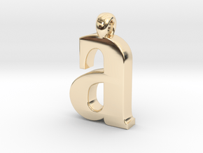 Lowercase A in 14k Gold Plated Brass