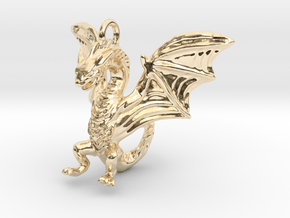 Dragon Pendant in 14k Gold Plated Brass