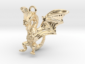 Dragon Charm in 14k Gold Plated Brass