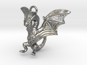 Dragon Charm in Natural Silver