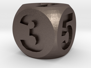Number Die, Standard Size 16mm in Polished Bronzed Silver Steel