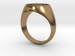 Stylized Spacecraft Ring in Natural Brass