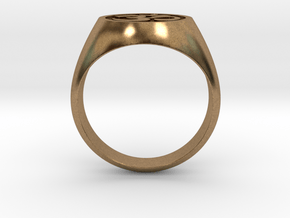 Om Symbol ring in Natural Brass