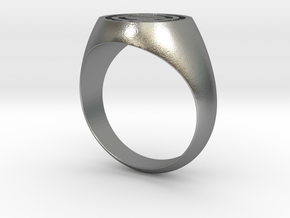 Stylized Spacecraft Ring in Natural Silver