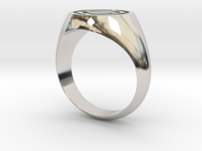 Stylized Spacecraft Ring in Rhodium Plated Brass