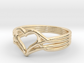 Woven Heart - Smaller (Size 7) in 14k Gold Plated Brass
