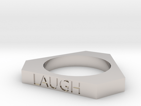 Live Love Laugh Ring (Size 7) in Rhodium Plated Brass